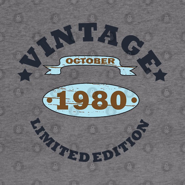 born in october 1980 vintage birthday by omitay